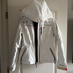 Abercrombie White Hooded Ski Jacket